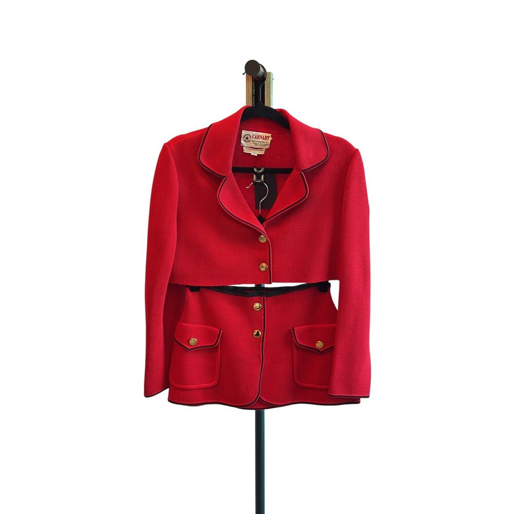 Upcycled Vintage 90's Cropped Skirt Suit XS